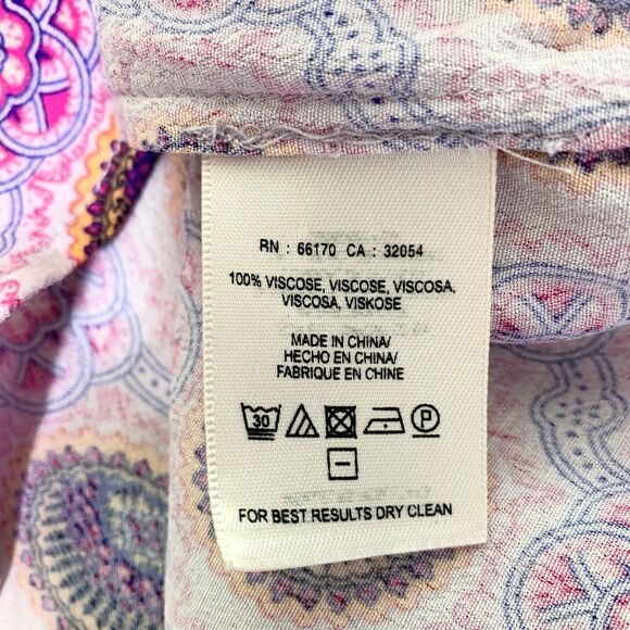 Anthropologie Maeve Milla Printed Floral Boho Short Sleeve Blouse Size M - Picture 8 of 11